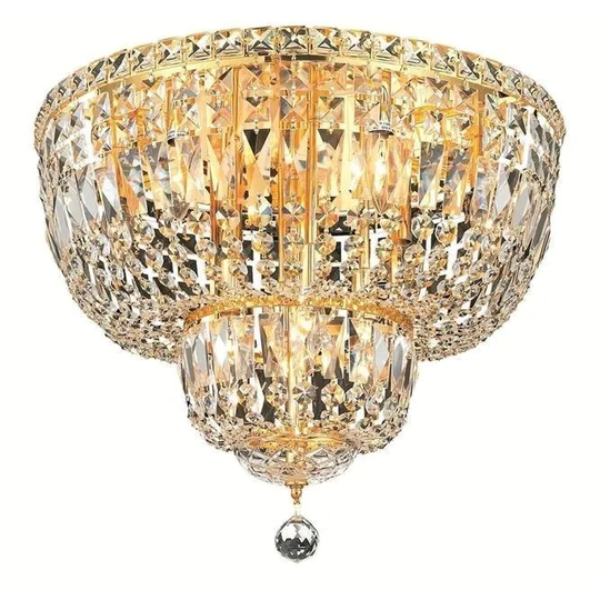 Elegant Lighting 10-light Gold 20-inch Royal Cut Crystal Clear Flush Mount