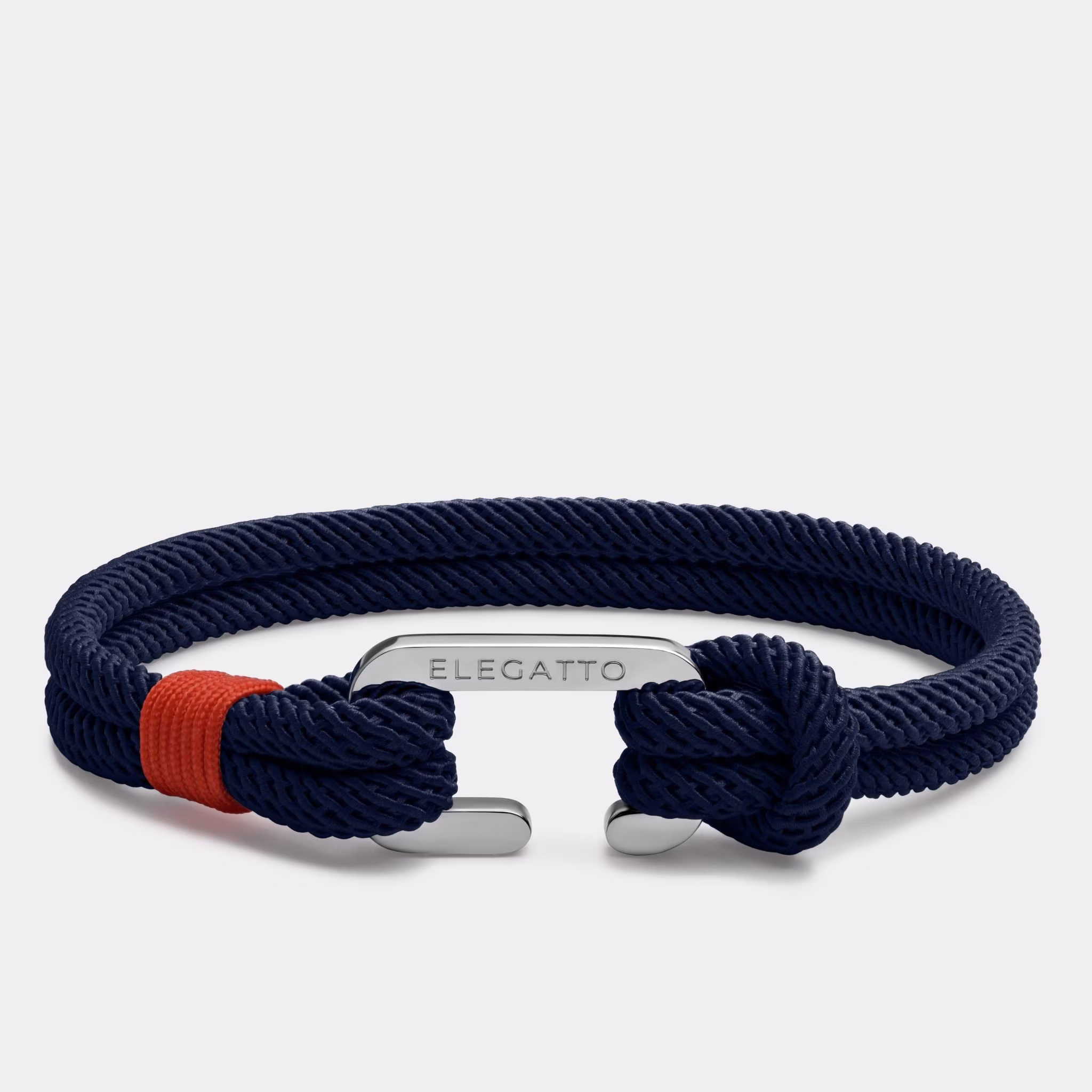 Minimalist Nautical Rope Bracelet - Navy Blue Nylon C-Clasp Elegatto Alchor Jewelry For Men Perfect Gifts For Him 2022