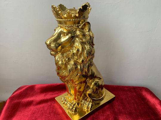 Lion Statue - Decor Sculpture Animal Art Deco Gold King