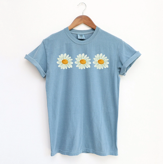 Daisy Tshirt, Shirt, Comfort Colors Oversized Tee, Gift For Girlfriend, Wildflower Popular Now