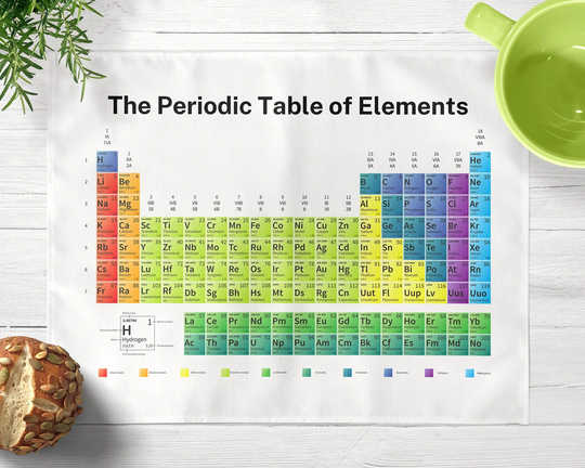 Periodic Table Of Elements Cloth Placemats, Science Gifts, Teacher Chemistry Decor, Classroom
