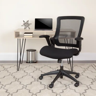 Mid-Back Mesh Executive Office Chair with Molded Seat and Adjustable Arms