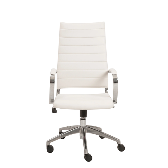 Axel White/ Aluminum High Back Office Chair
