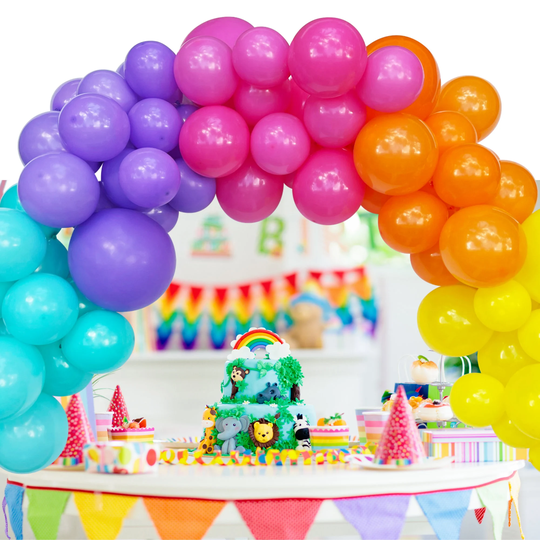 Bright Colors Balloon Garland Kit - 14 Ft Colorful Balloon Arch Set Intense Vivid Colors Rainbow Diy Party