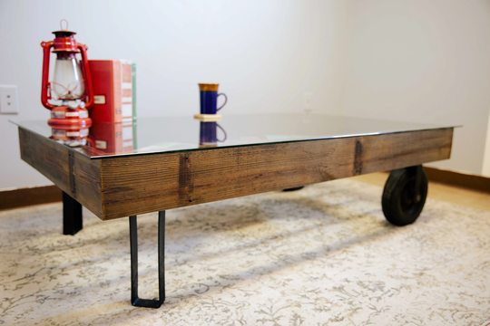 Upcycled Wooden Cart Coffee Table in Store Only