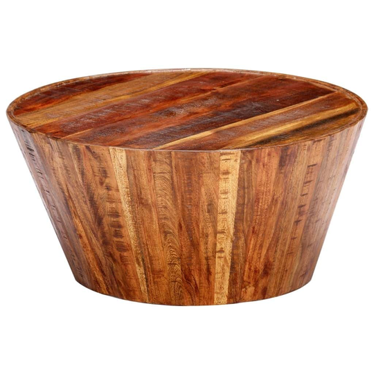 Global Pronex Coffee Table 25.6"x25.6"x13" Solid Rough Mango Wood
