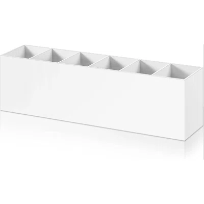 Acrylic Pencil Holder Compartments Pen Holder Stationery Organizer Makeup Storage Box For Desk Accessories, Cosmetic Brushes, Office, Dorm, Bathroom,