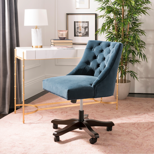 SAFAVIEH Soho Tufted Velvet Swivel Desk Chair - 25.2" x 27.2" x 33.9"