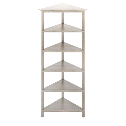 NewRidge 5-Tier Corner Wooden Bookcase Grey