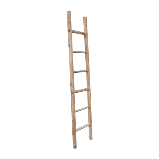 Ec Wooden Decorative 76" Ladder,brown 76.0"H - 19.0" x 2.0" x 76.0"