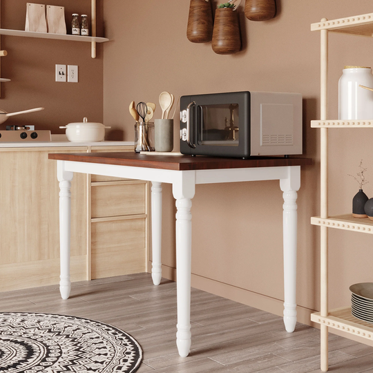 Retro Solid Wood Kitchen Dining Table Breakfast Nook