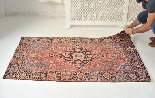 Gorgeous & Colorful Antique Rug | Powerful Artistic Gold 3.4 X 5