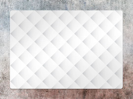 White Abstract Chair Mat, Clear Splat Gray Vinyl Floor Geometric Protective Office Decor, Area Rug, Comfort Mat