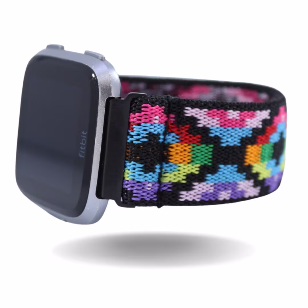 Elastic Fitbit Versa Watch Band - 1, 2, Lite Purple Aztec Colorful Rainbow Cute Red Blue Gift Holiday Fall Winter Bday Nature