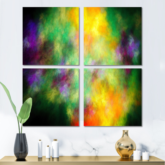 Designart 'Colorful Sky with Blur Stars' Abstract Canvas Wall Art Print