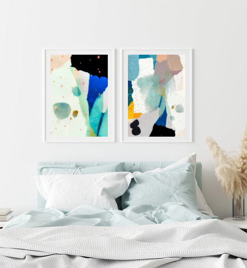 Bright Abstract Painting, Colorful Wall Art Print, Bright Artwork Poster, Modern Geometric Wall Art, Pop