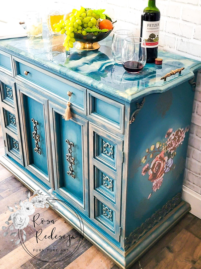 Sold Out - Buffet Sideboard | Dining Room Furniture French Country Credenza Free Shipping| Resin Top
