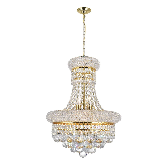 Giuseppe Lighting Six Light Chandelier Empire Gold - Exact Size