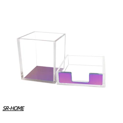2 Piece Self-Stick Notes Cube Tray Pen Holder Set