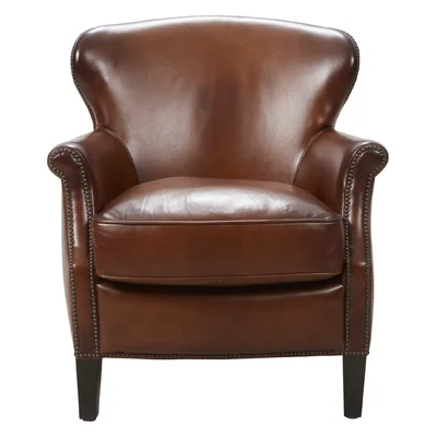 Home Ready 28.25'' W Genuine Leather Top Grain Leather Club Chair