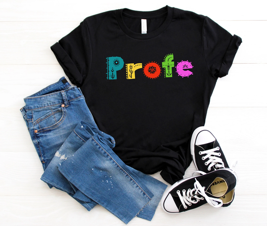 Profe Shirt, Colorful Spanish Teacher T-Shirt, Appreciation Tee, Profesora, Professor Tshirt, Maestra Bilingue Shirt