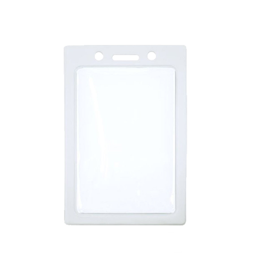 Color Badge Holder - Free Shipping Vertical White Border With Clear Vinyl Window Protector For Single Credit Card Size