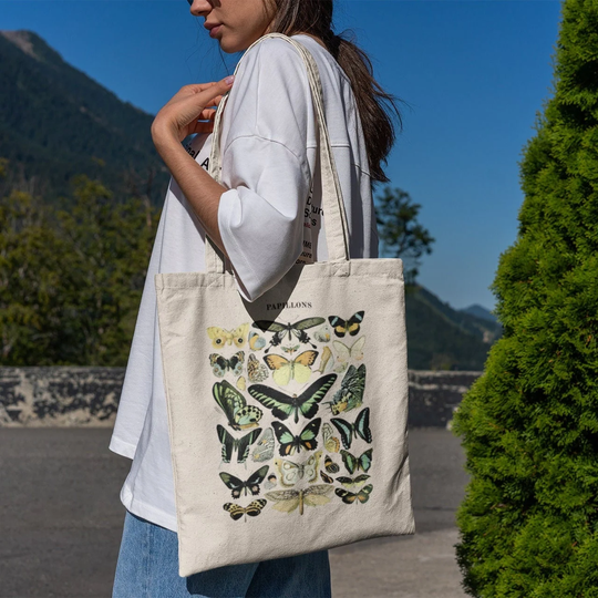 Papillons Tote Bag -Aesthetic Tote Bag, Art Bag, Aesthetic Bag, Artsy Bag, Cottagecore Bag, Butterfly Bag, Summer