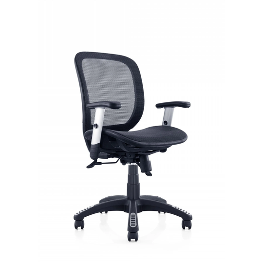 ErgoMax Office Fully Meshed Ergonomic Height Adjustable Black Office Chair w/Armrests, 42 Inch Max Height