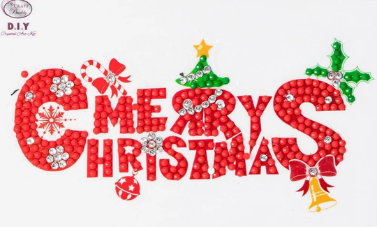 Merry Christmas, 10x15cm Crystal Art Motif