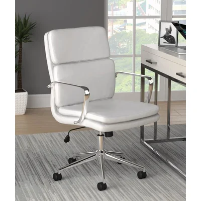 Standard Back Upholstered Office Chair White By Coaster