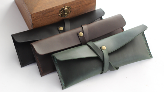 Personalized Leather Pencil Case, Holder, Pouch, Pen Cute Bag, Box