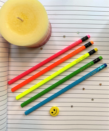 Personalized Neon Pencils | Custom Back To School Party Favors Baby Shower Teacher Gifts Wedding