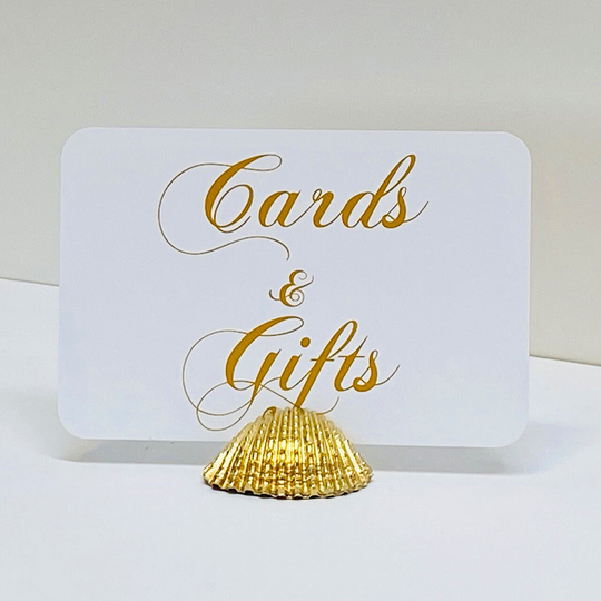 Gold Shell Table Sign Holders Beach Wedding Number Holder