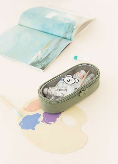 Bear Pencil Case [4 Colors]/Cable Pouch Makeup Pen Cosmetics Brush Bag Daily