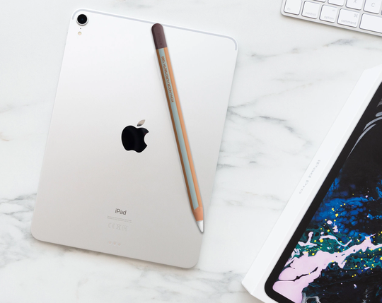 Grey Skin Apple Pencil 1 2 Vinyl Sticker Decal Vintage Crayon