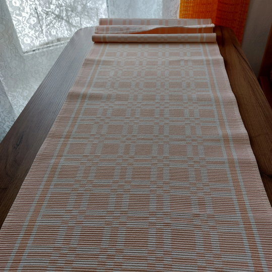 Vintage Woven Thick Cotton Table Runner, Topper, Dressing, Vintage Kitchen Warming, Textile | E7