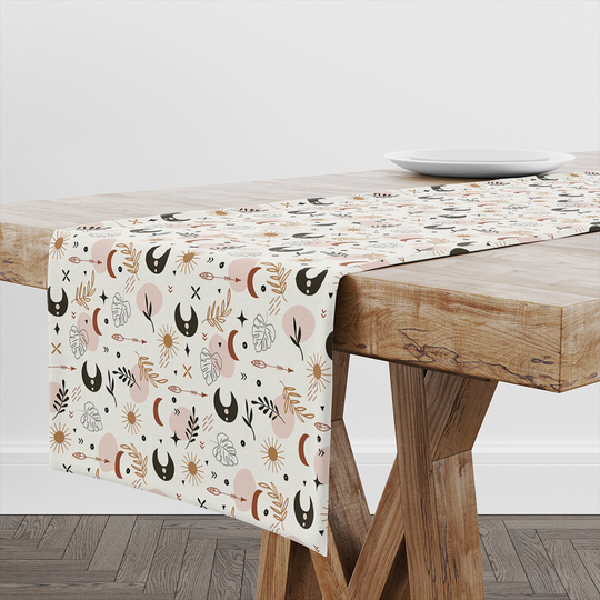 Table Runner Boho Nature | Unique Design Decor High Quality Textile & Print Made in Eu