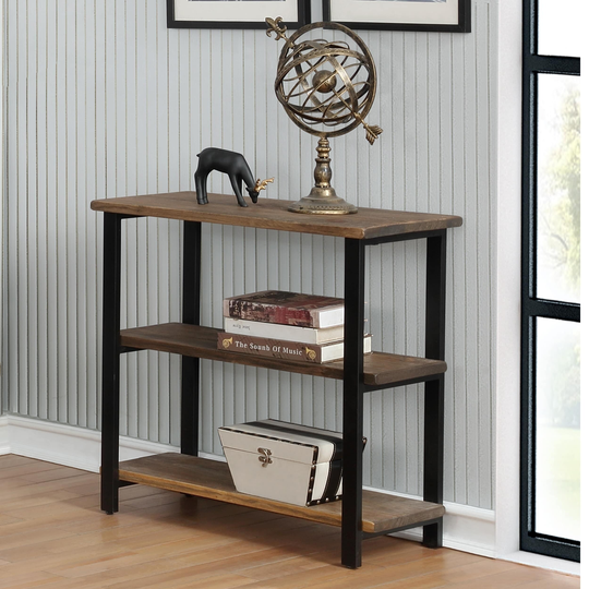 Carbon Loft Lawrence 2-shelf Metal and Solid Wood Under-window Bookcase