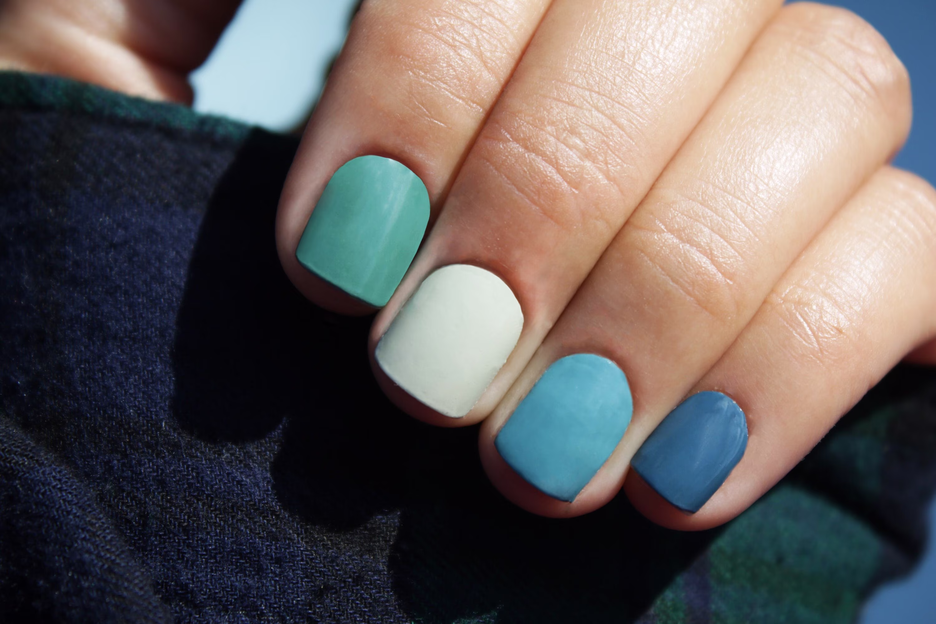 Shades Of Blue Nail Wraps | Multi-Color Assorted Color Solid