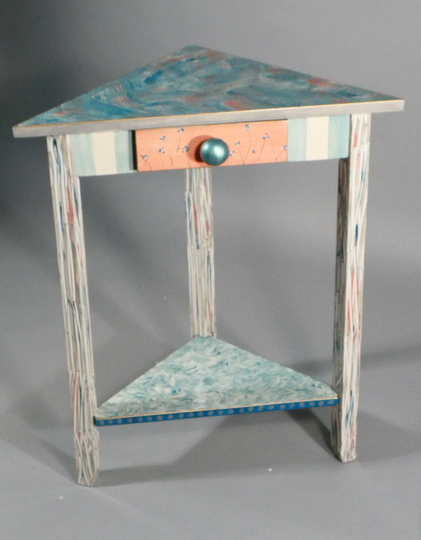 S || Corner Table | Hand-Painted 19x10x24H As Shown Or Custom Colors