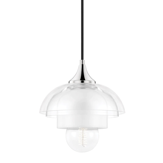 Mitzi by Hudson Valley Ruby 1-Light Pendant with Clear and Opal Glass