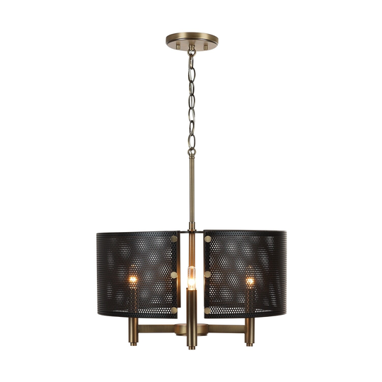 Dax 4-light Aged Brass/Black Pendant