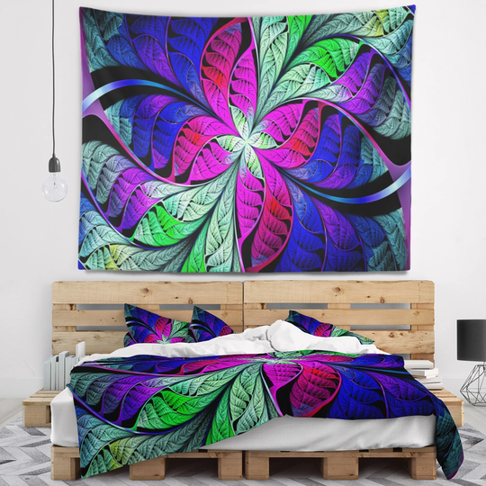 Designart 'Multi Color Stained Glass Texture' Abstract Wall Tapestry