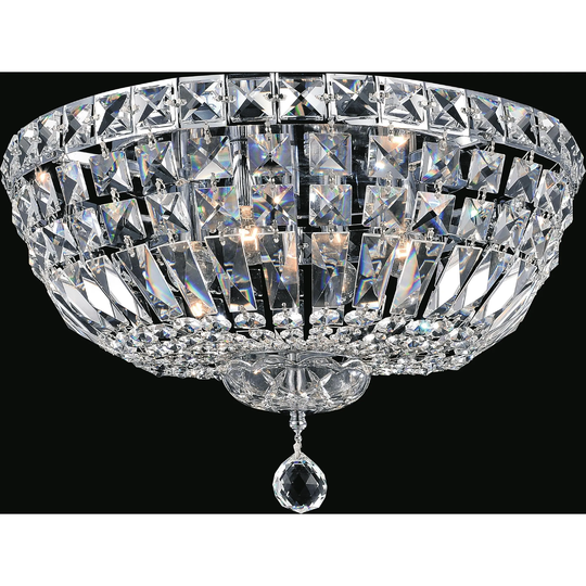 Guisseppe Lighting Six Light Flush Mount Stefania Chrome - Exact Size