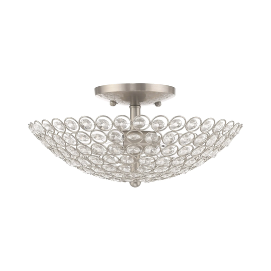 Livex Lighting Cassandra 2-light Brushed Nickel Ceiling Mount