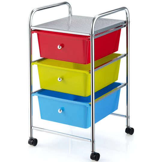 3 Drawer Storage Rolling Cart Craft Organizer with Wheels