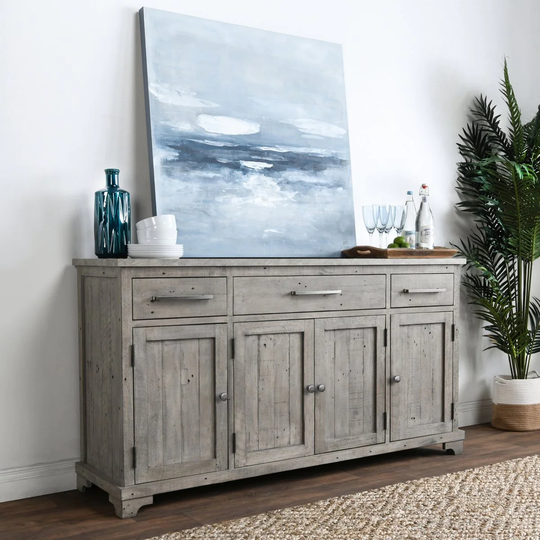 McKee Reclaimed Pine 3 Drawer 4 Door Sideboard by Kosas Home