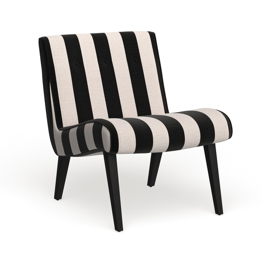 SAFAVIEH Mandell Black/ White Linen Blend Stripe Chair - 25.2" x 29.9" x 30.7"