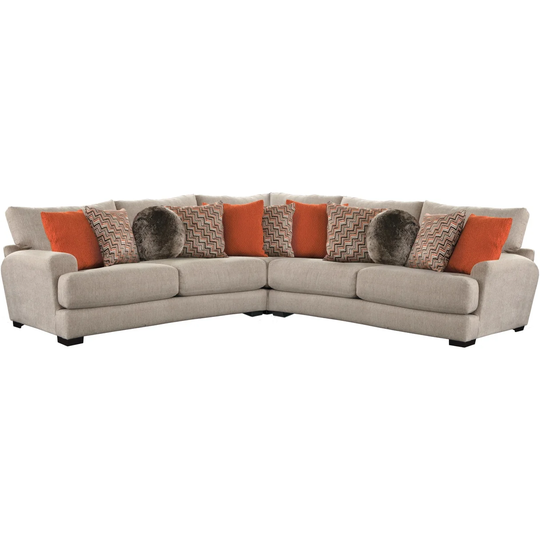 Padden Plush Fabric Three Piece Sectional Sofa