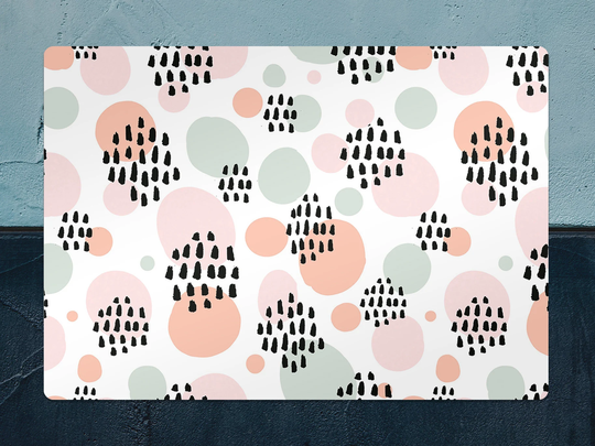 Cute Doddle Chair Mat, Pink Vinyl Floor White Protective Abstract Splat Decorative Comfort Splash Mat